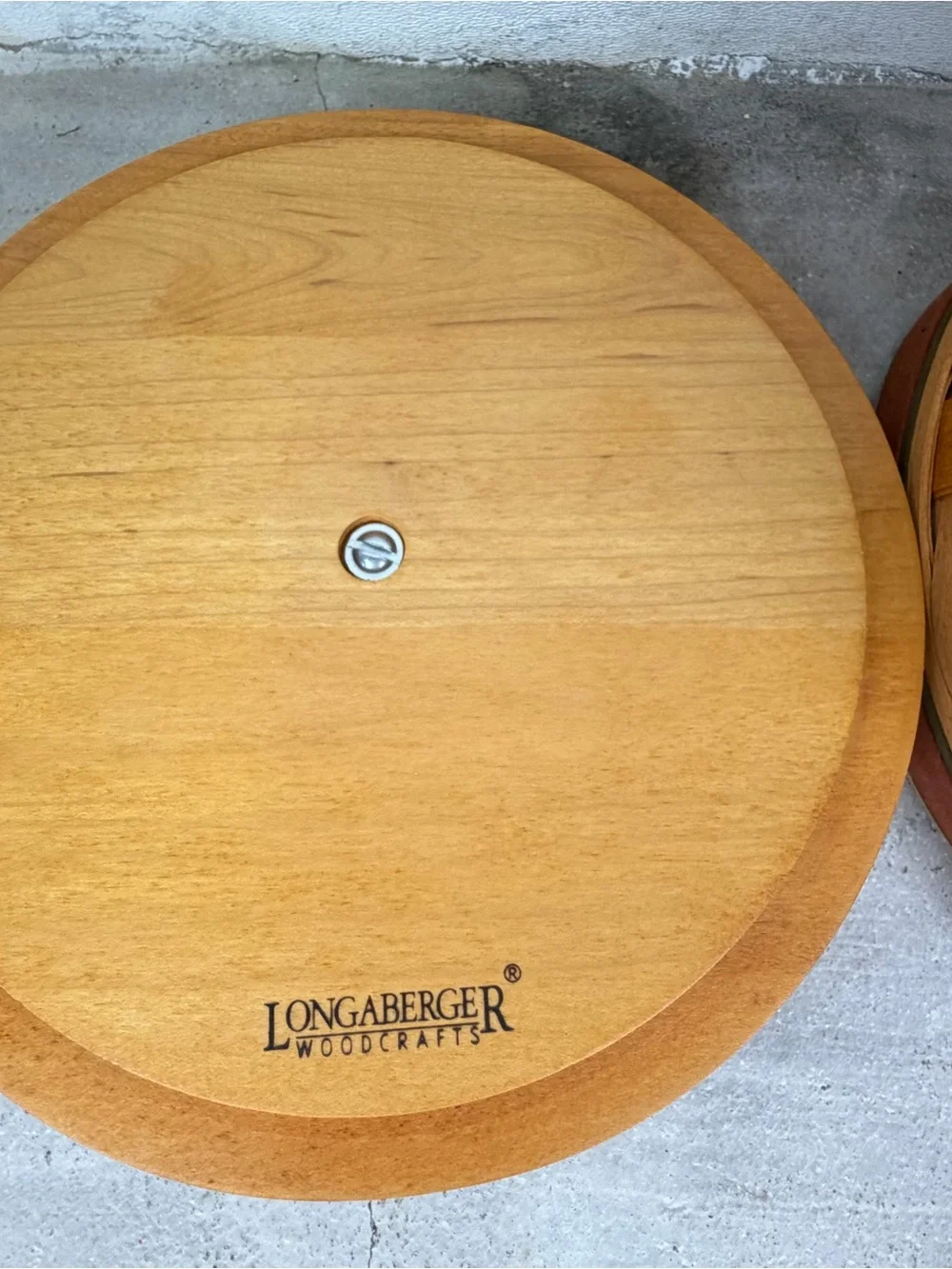 Vintage 1994 Longaberger Basket Wood Lid Divided Insert Handwoven Ohio USA